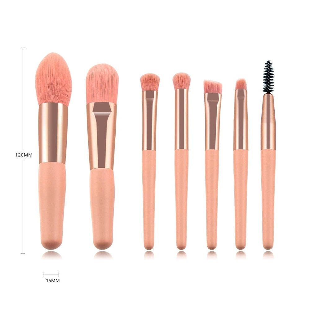 7/8pcs Little Cute Pink Makeup Brushes