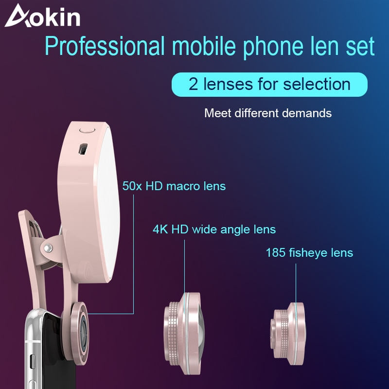 Selfie Ring Light with HD 3 in 1 Fisheye