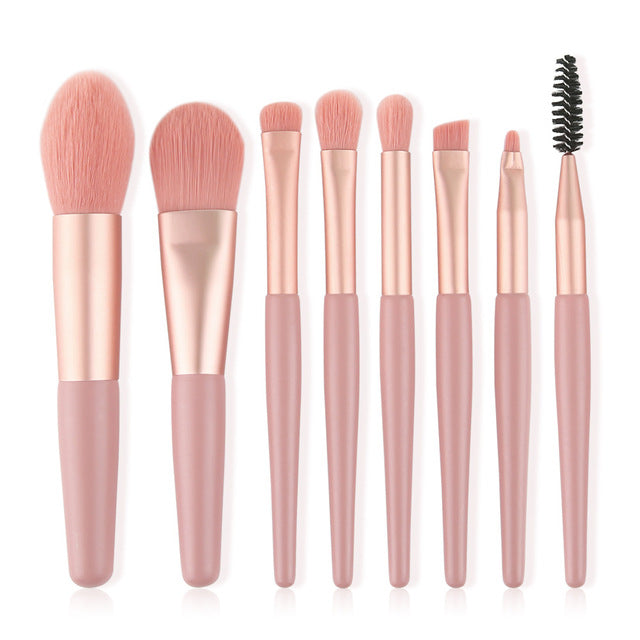 7/8pcs Little Cute Pink Makeup Brushes